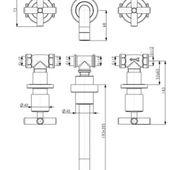 Wastafelmengkraan Huber Suite Muurbevestiging 266NST01HCR Chroom