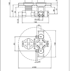 Huber Suite Inbouw Thermostaat Met Stopkraan 23901HCR