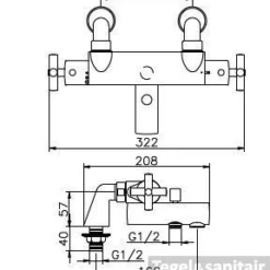 Huber Suite Opbouw Bad/douche Thermostaatkraan 232C.01NFH.CR