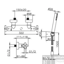 Huber Suite Opbouw Douchethermostaat Met Handdouche 191ST01HCR