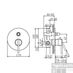 Huber Tratto Bad/douchemengkraan Inbouw Chroom TT.000210.21