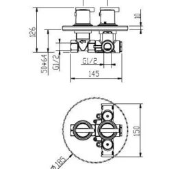 Huber Tratto Douchethermostaatkraan Chroom 869.01H.CR