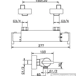 Huber Tratto Douchethermostaatkraan Chroom TT.T01010.21