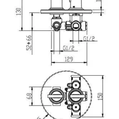 Huber Tratto Douchethermostaatkraan Inbouw Chroom 868.01H.CR