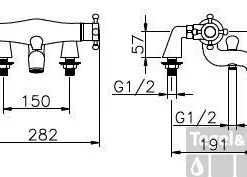 Huber Victorian Thermostatische Badkraan Voor Badrandmontage Chroom 252C.01H.CR