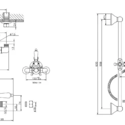 Huber Victorian Thermostatische Doucheset Brons 190RVT01HBA