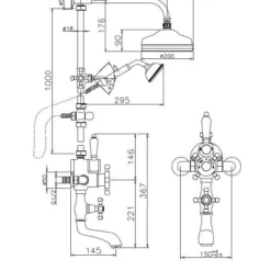 Huber Victorian Thermostatische Doucheset RVS 592VT21HAC