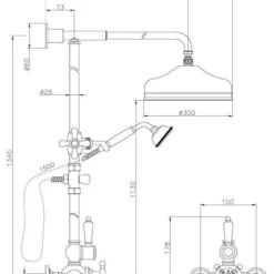 Huber Victorian Thermostatische Doucheset Chroom 590VN31HCR