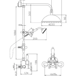 Huber Victorian Thermostatische Doucheset Chroom 599VT01HCR