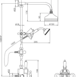 Huber Victorian Thermostatische Doucheset Chroom-Goud 590VT01HCA