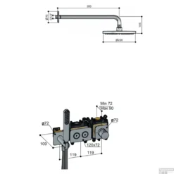 Complete Thermostatische Regendouche Hotbath Gal IBS41 Met 2 Stopkranen -Baden Luxe Verkoop ibs41 tech