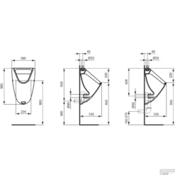 Urinoir Ideal Standard Eurovit Met Achterinlaat Keramiek 56x23.4x33.5 Cm Wit -Baden Luxe Verkoop idealstandard k5539 web price list drawing 2a80d02b19a70828347e7f6d97ef8af5 1