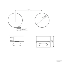 Inbouw Badkraan 2-Wegs GRB InCool Ø80 Mm Messing Zwart -Baden Luxe Verkoop inbouw badkraan 2 wegs grb incool 80 mm messing zwart tech