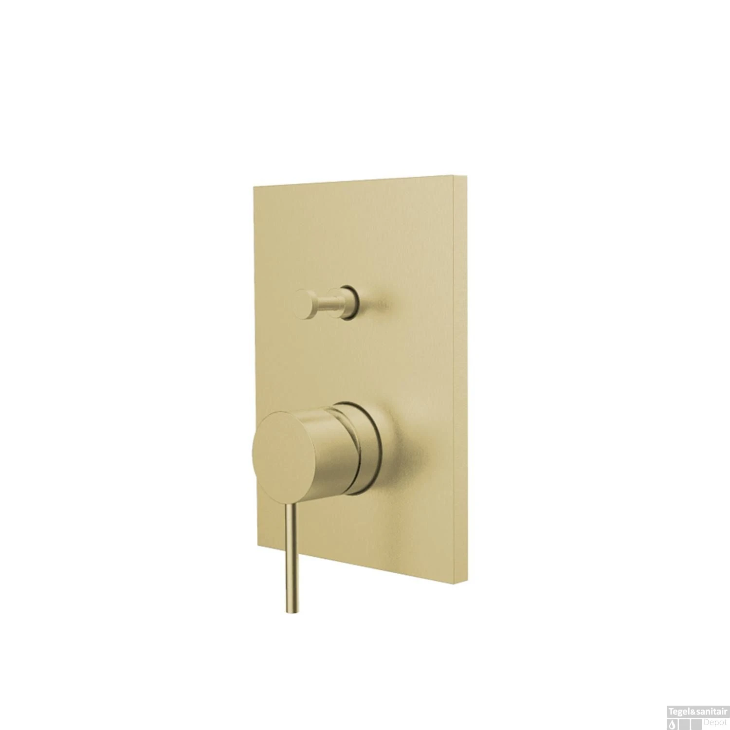 Inbouw Badkraan Herzbach Design IX PVD-Coating Met Omstelknop Messing Goud