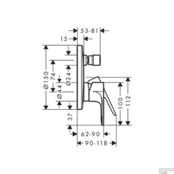 Badmengkraan Inbouw HansGrohe Rebris E Eengreeps Voor IBox Universal Mat Zwart -Baden Luxe Verkoop inbouw badmengkraan hansgrohe rebris e eengreeps voor ibox universal tech 1