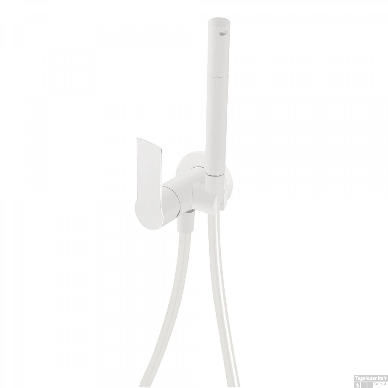 Inbouw Bidetmengkraan Tres Loft Colors 1-Hendel Met Handdouche Mat Wit