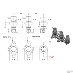Inbouw Douchekraan Bongio Squandra Thermostatisch Met 2 Stopkranen En Installatiebrug Chroom -Baden Luxe Verkoop inbouw douchekraan bongio squandra thermostatisch met 2 stopkranen en installatiebrug tech