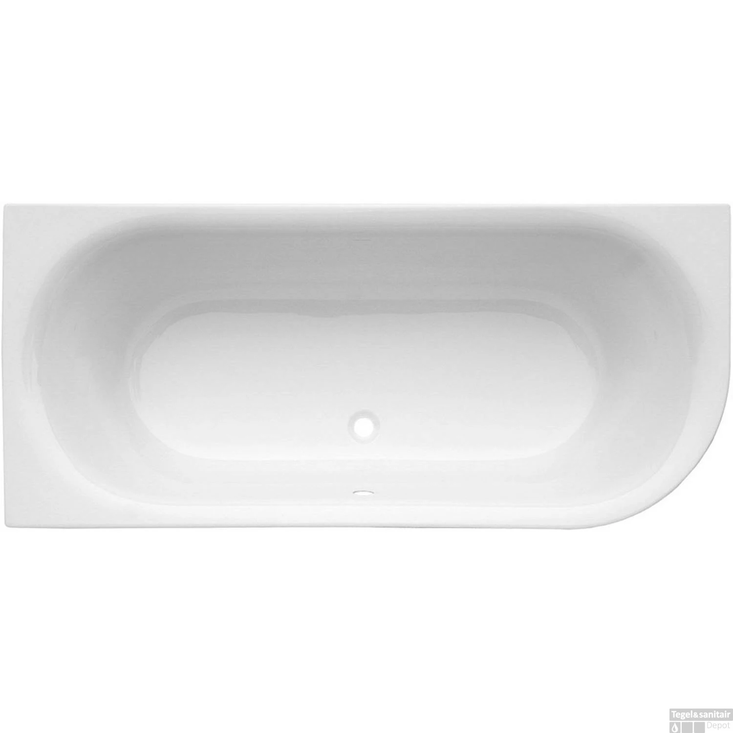 Inbouw Duo Ligbad Wisa Benevento Triple 180x80x40 Cm Links Wit