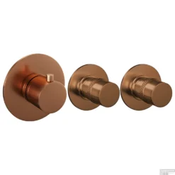 Inbouw Regendouche Set Brauer Copper Edition Gebogen Wanduitloop Ronde Hoofddouche 20 Cm Met Twee Stopkranen Koper -Baden Luxe Verkoop inbouw regendouche set brauer copper edition met twee stopkranen afbouw koper detail