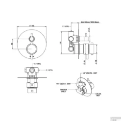 Inbouw Regendoucheset Luca Sanitair Bongio Thermostatisch Ronde Hoofddouche Chroom -Baden Luxe Verkoop inbouw regendoucheset luca sanitair bongio chroom tech2