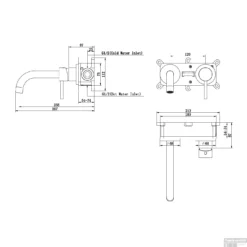 Inbouw Wastafelmengkraan Brauer Chrome Edition Coldstart Gebogen Uitloop Halfronde Hendel Rechts Chroom Met Rozetten -Baden Luxe Verkoop inbouw wastafelkraan brauer coldstart rond eenhendel energiebesparend chroom tech 3