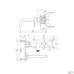 Inbouw Wastafelmengkraan Brauer Brushed Edition Coldstart Gebogen Uitloop Ronde Hendel Rechts Geborsteld RVS PVD Met Rozetten -Baden Luxe Verkoop inbouw wastafelmengkraan brauer coldstart eenhendel energiebesparend geborsteld rvs tech
