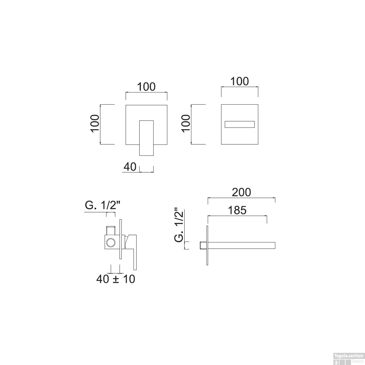 Inbouw Wastafelmengkraan Sanimex Giulini Eenhendel 20cm Inclusief Inbouwdelen Mat Nikkel 2 Inbouw Wastafelmengkraan Sanimex Giulini Eenhendel 20cm Inclusief Inbouwdelen Mat Nikkel - Afbeelding 2