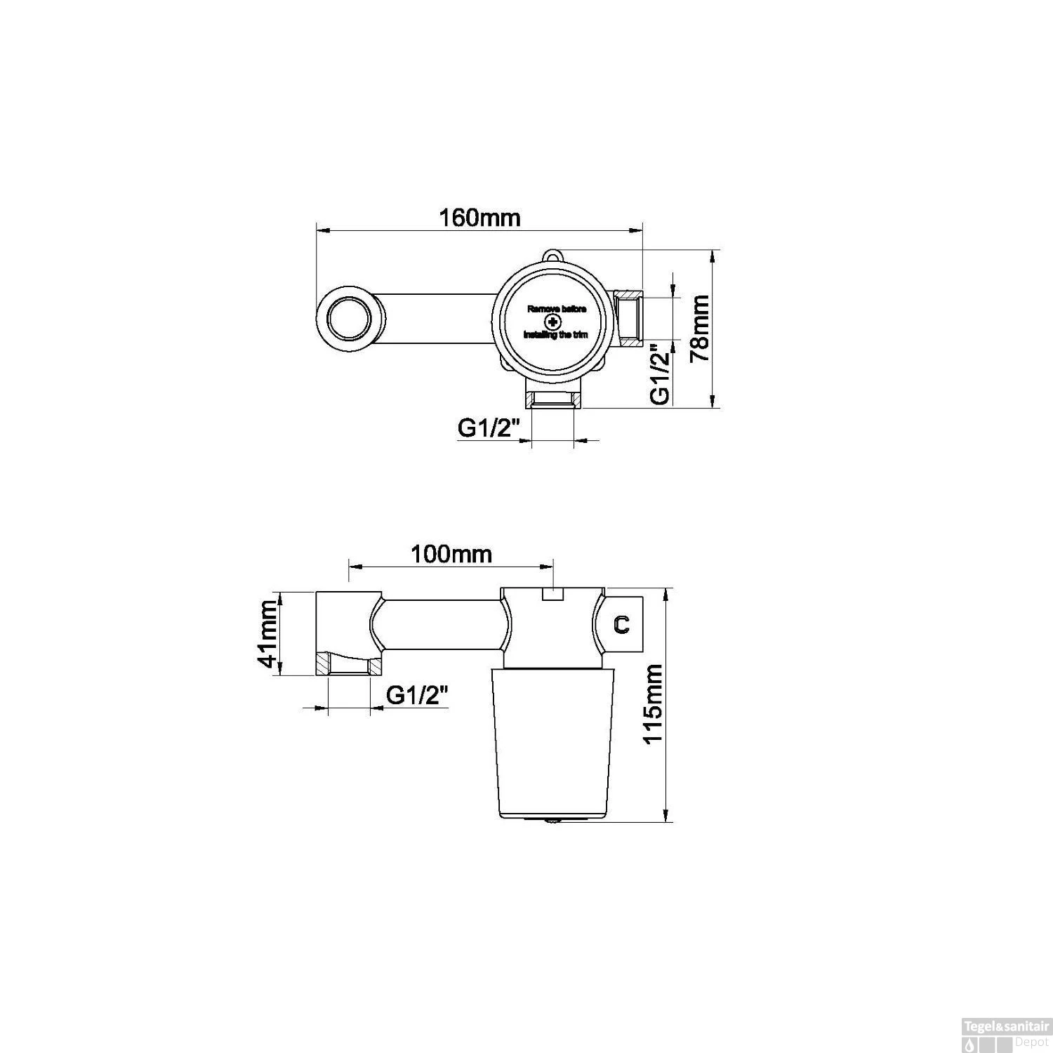 Wastafelkraan BWS Inbouwkraan Eenhendel Geborsteld Koper (inbouw En Afbouwdeel) 3 Wastafelkraan BWS Inbouwkraan Eenhendel Geborsteld Koper (inbouw En Afbouwdeel) - Afbeelding 3