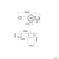 Wastafelkraan BWS Inbouwkraan Eenhendel Gunmetal (inbouw En Afbouwdeel) -Baden Luxe Verkoop inbouwdeel bws tbv eenhendel wastafelkraan tech 1 1 4