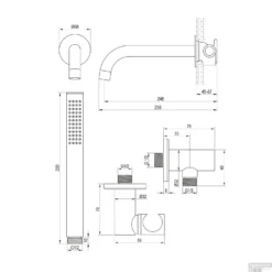 Inbouwthermostaatset Brauer Brushed Carving Incl Baduitloop En Staafhanddouche Messing RVS -Baden Luxe Verkoop inbouwthermostaatset brauer brushed carving incl baduitloop en staafhanddouche messing rvs tec