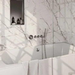 Inbouwthermostaatset Brauer Brushed Incl Staafhanddouche En Badafvoer Geborsteld RVS