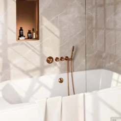 Inbouwthermostaatset Brauer Copper Incl Staafhanddouche En Badafvoer Koper