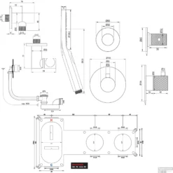 Inbouwthermostaatset Brauer Gunmetal Carving Incl 3 Standen Handdouche En Badafvoer Gunmetal -Baden Luxe Verkoop inbouwthermostaatset brauer gunmetal carving incl 3 standen handdouche en badafvoer gunmetal tec