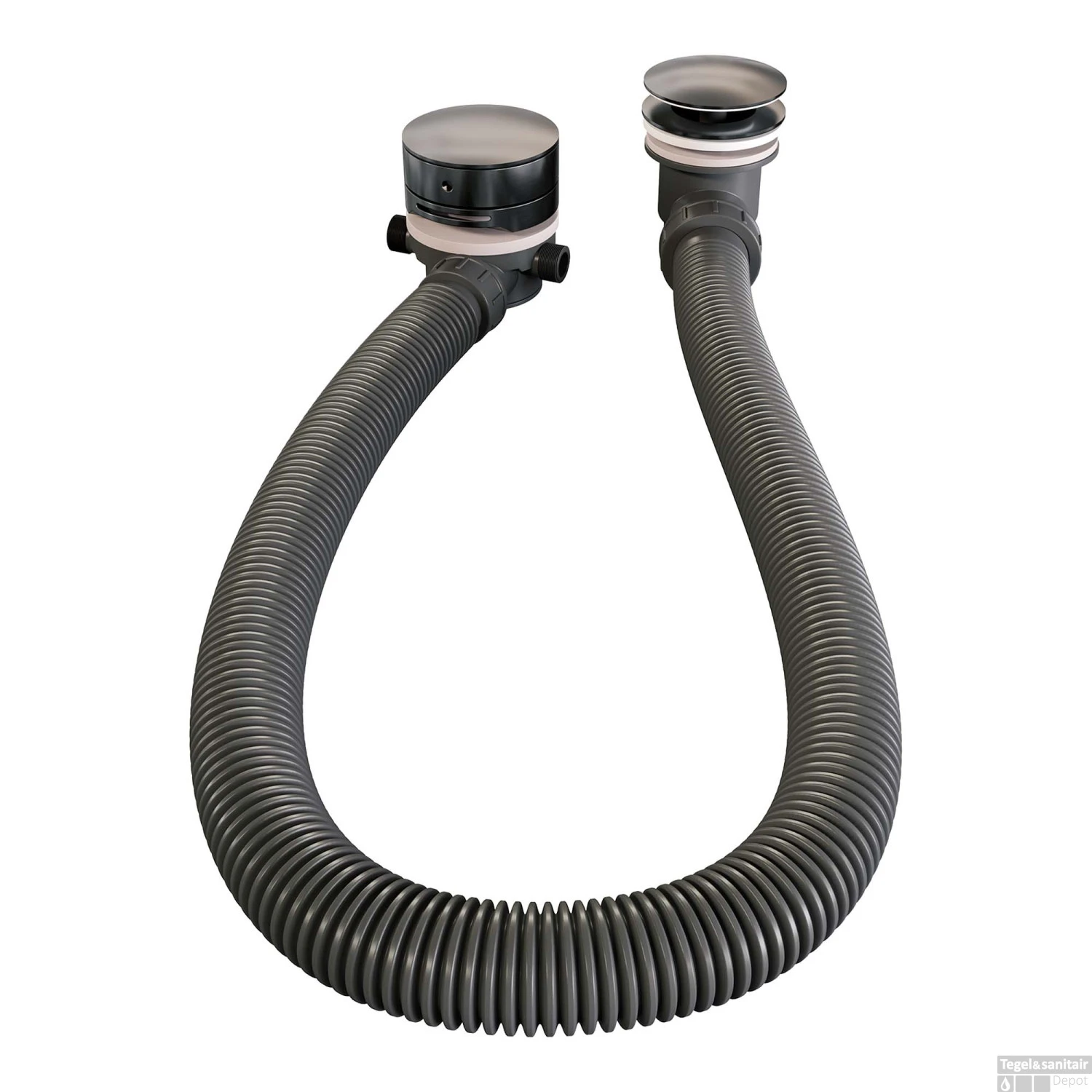 Inbouwthermostaatset Brauer Gunmetal Carving Incl Staafhanddouche En Badafvoer Geborsteld Gunmetal - Afbeelding 6