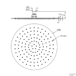 Inbouwthermostaatset Wiesbaden Caral Rond 30cm Muuruitloop Geborsteld RVS PVD Coating -Baden Luxe Verkoop inbouwthermostaatset wiesbaden caral rond 30cm geborsteld rvs tech6 3