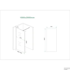 BWS Inloopdouche Pro Line Rookglas 100x200 Nano Coating Geborsteld Messing Koper Profiel En Stang -Baden Luxe Verkoop inloopdouche proline 100x200 8mm nano coating tech 7