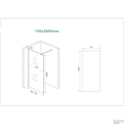 BWS Inloopdouche Pro Line Helder Glas 75x200 Geborsteld Messing Goud Profiel En Stang -Baden Luxe Verkoop inloopdouche proline 75x200 8mm nano coating tech 2