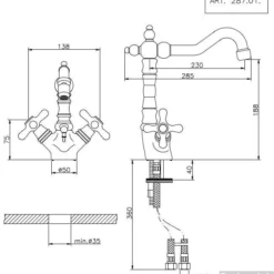 Keukenkraan Huber Croisette Chroom 28701HCR