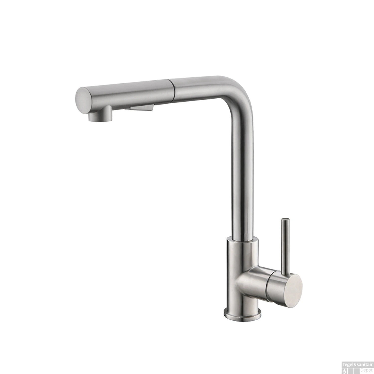 Keukenkraan Boss & Wessing Nine Inclusief Uittrekbare Handdouche RVS 1 Keukenkraan Boss & Wessing Nine Inclusief Uittrekbare Handdouche RVS