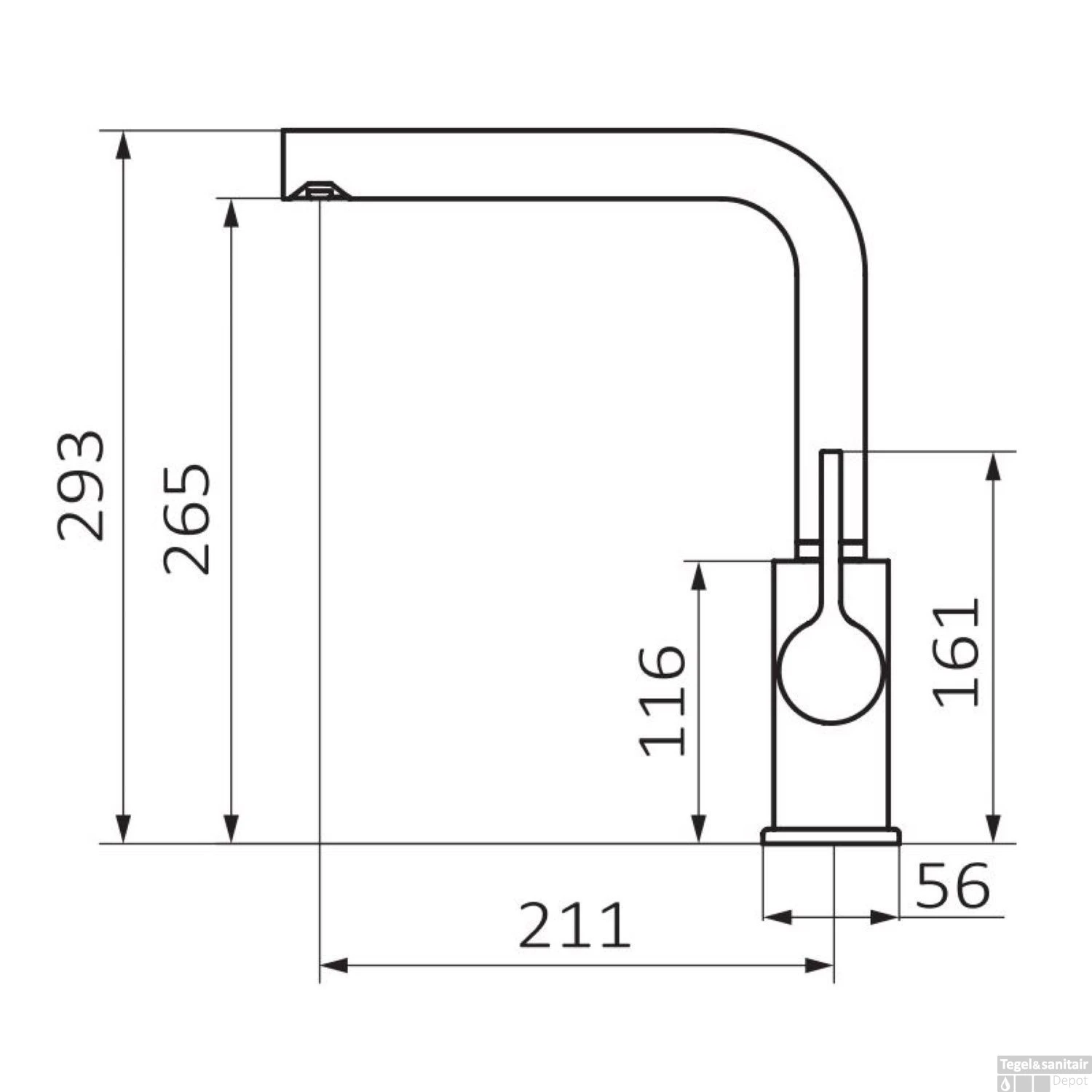 Keukenkraan GRB Kitchen 29,3 Cm Messing Chroom 2 Keukenkraan GRB Kitchen 29,3 Cm Messing Chroom - Afbeelding 2