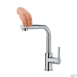 Keukenkraan GRB Kitchen 29,3 Cm Met Uittrekbare Handdouche Messing Chroom