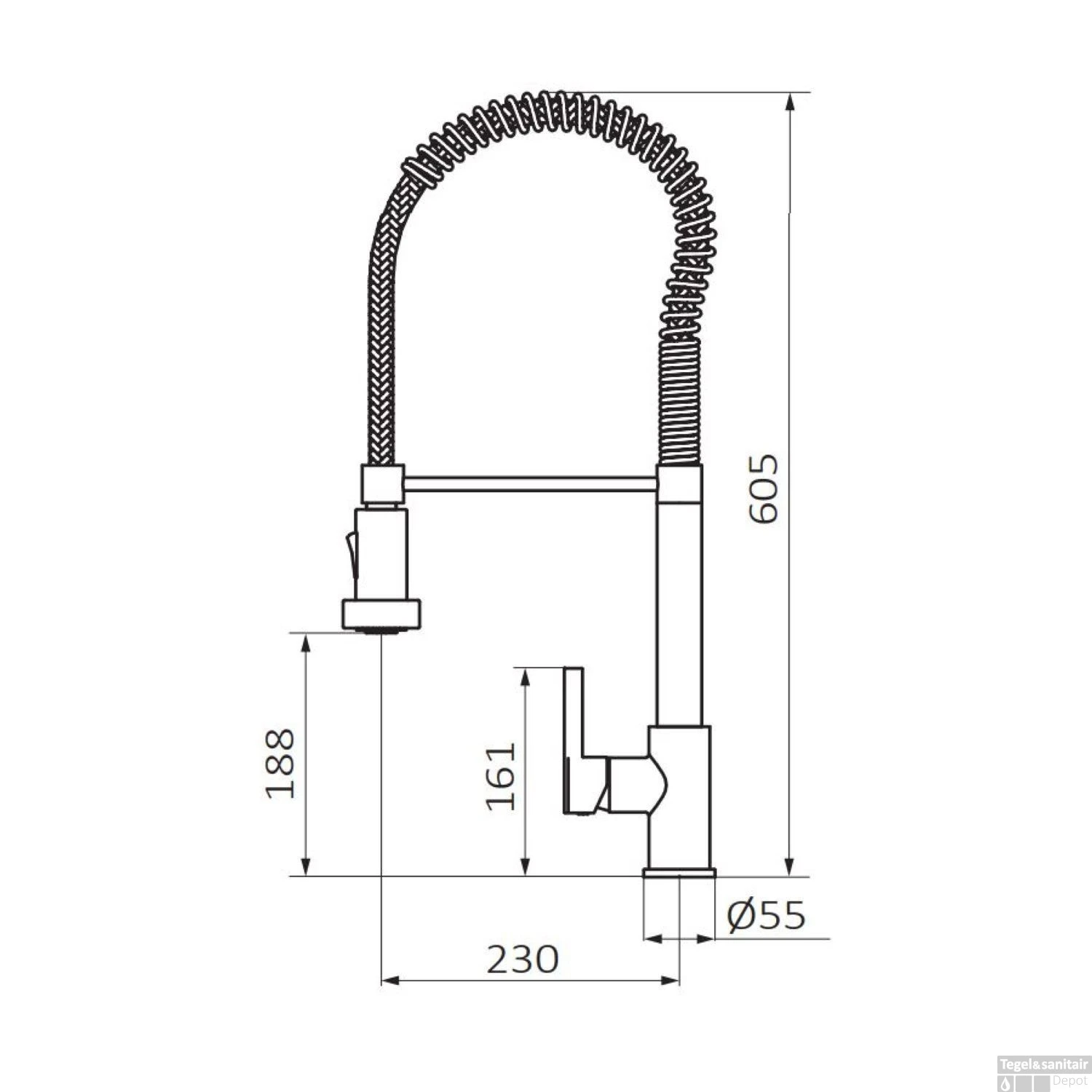 Keukenkraan GRB Kitchen Flexibele Uitloop Met Handdouche Chroom 2 Keukenkraan GRB Kitchen Flexibele Uitloop Met Handdouche Chroom - Afbeelding 2