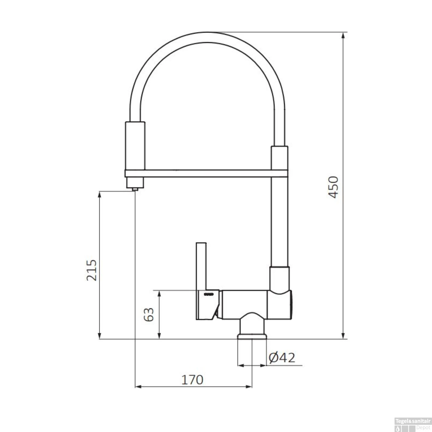 Keukenkraan GRB Kitchen Opklapbaar 45 Cm Messing Chroom 2 Keukenkraan GRB Kitchen Opklapbaar 45 Cm Messing Chroom - Afbeelding 2