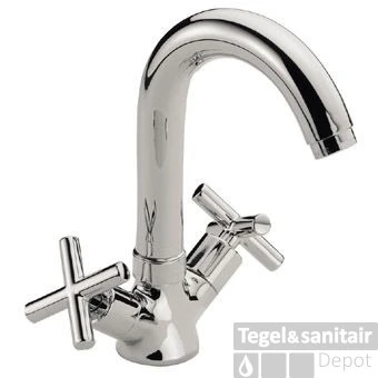 Keukenkraan Plieger Cross 1-Gats Met Draaibare Uitloop En Kruisgrepen Chroom