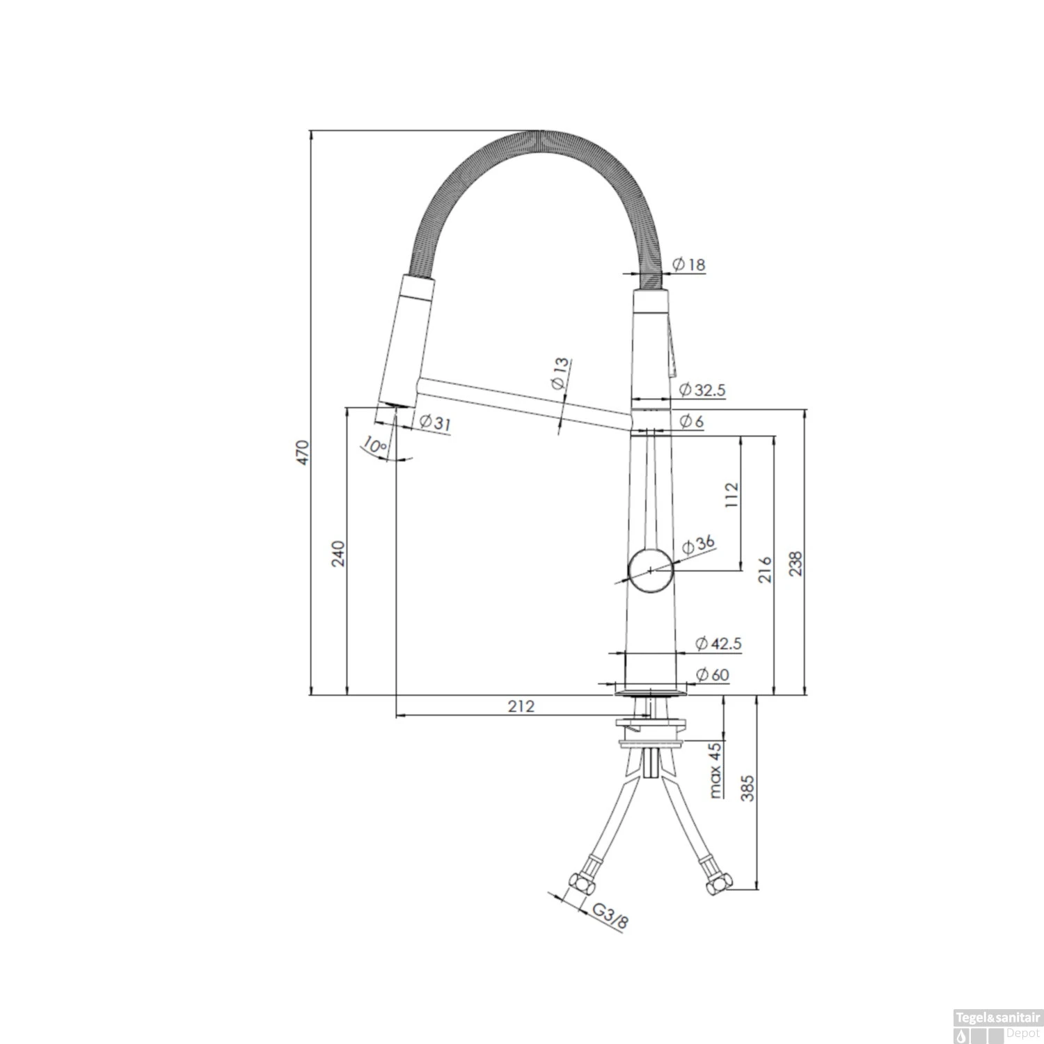 Keukenkraan Salenzi Giro Uitklapbaar Chroom 13 Keukenkraan Salenzi Giro Uitklapbaar Chroom - Afbeelding 13