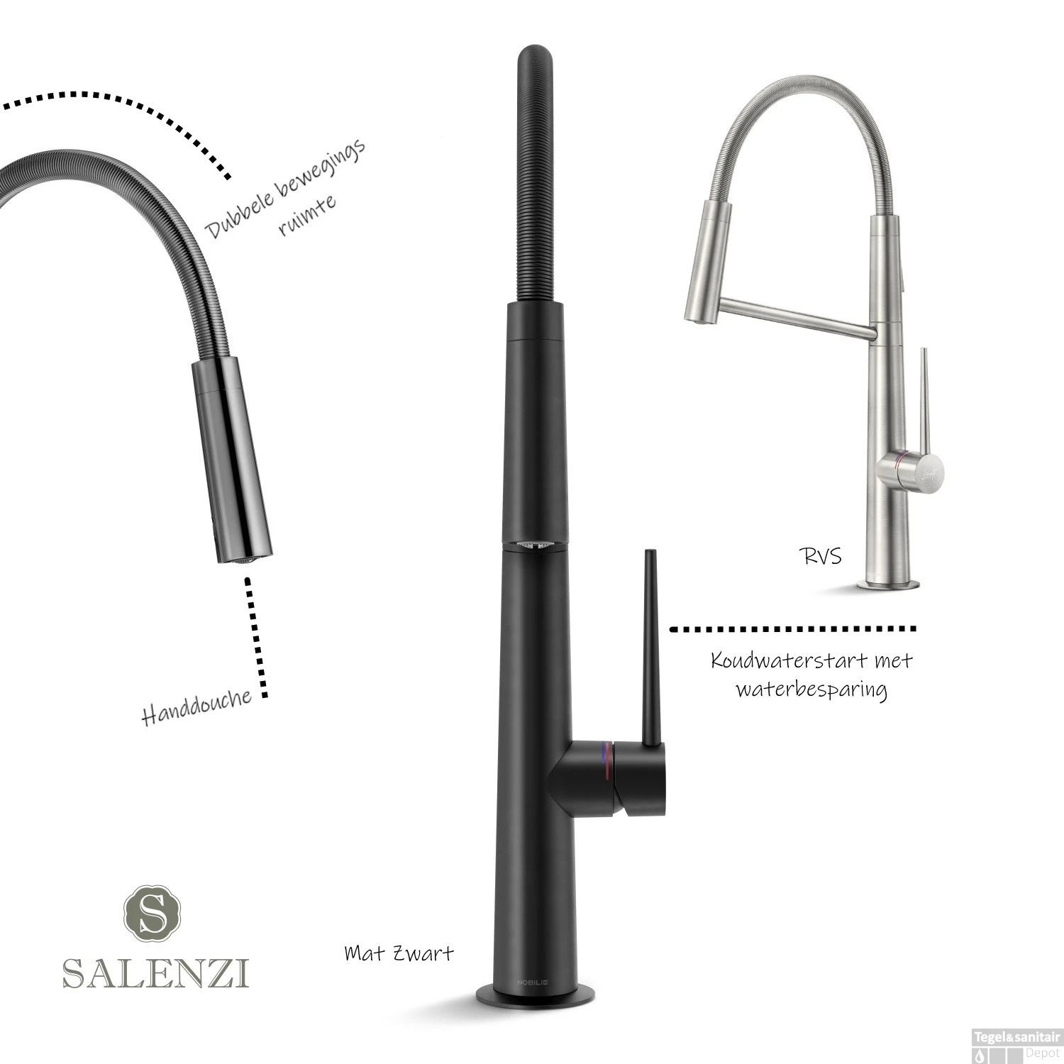 Keukenkraan Salenzi Giro Uitklapbaar Chroom 4 Keukenkraan Salenzi Giro Uitklapbaar Chroom - Afbeelding 4