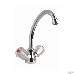 Keukenkraan Tweegreepskraan Schutte Brillant Draaibare Uitloop Chroom