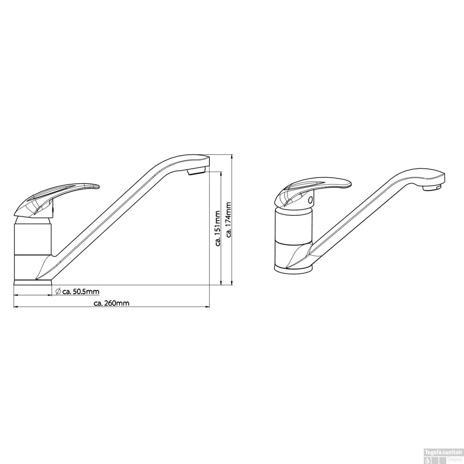 Keukenmengkraan Schutte Albatros Chroom 2 Keukenmengkraan Schutte Albatros Chroom - Afbeelding 2