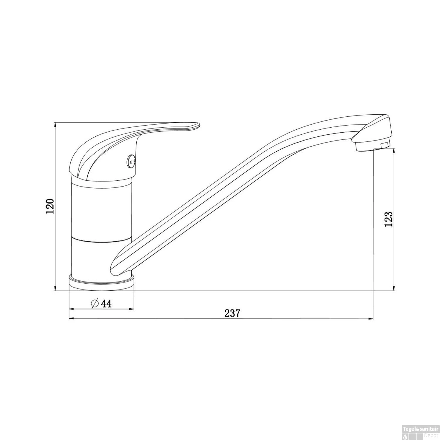 Keukenmengkraan Schutte Athos Chroom 2 Keukenmengkraan Schutte Athos Chroom - Afbeelding 2