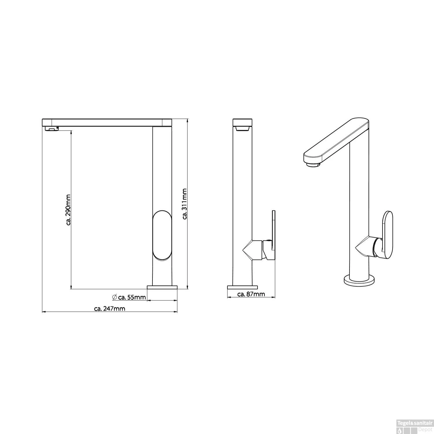 Keukenmengkraan Schutte Chicago Hoge En Draaibare Uitloop Chroom 2 Keukenmengkraan Schutte Chicago Hoge En Draaibare Uitloop Chroom - Afbeelding 2